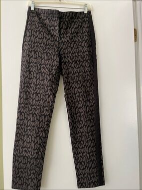 DKNY Black and Brown Animal-Print Skinny Pants